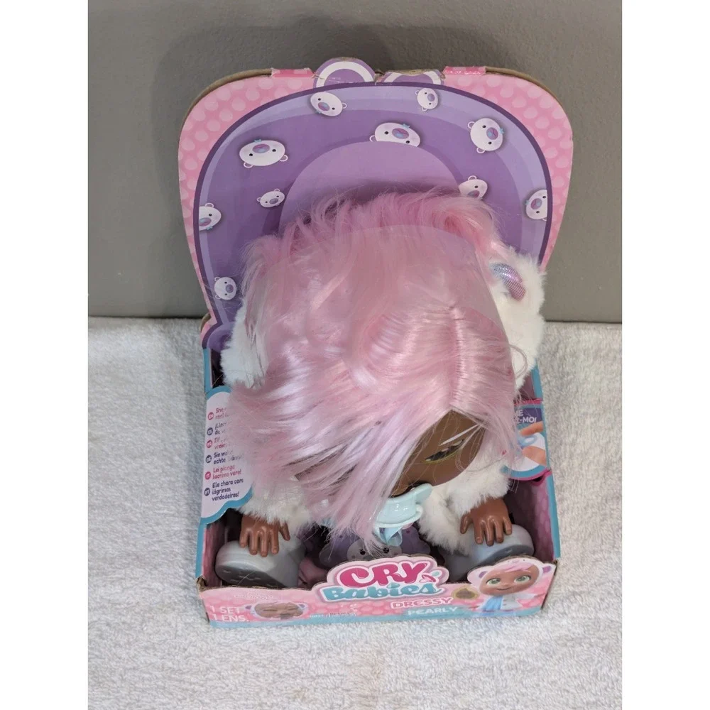 Cry Babies Dressy Pearly Interactive Baby Doll Pink Hair Cute Stylish Outfit